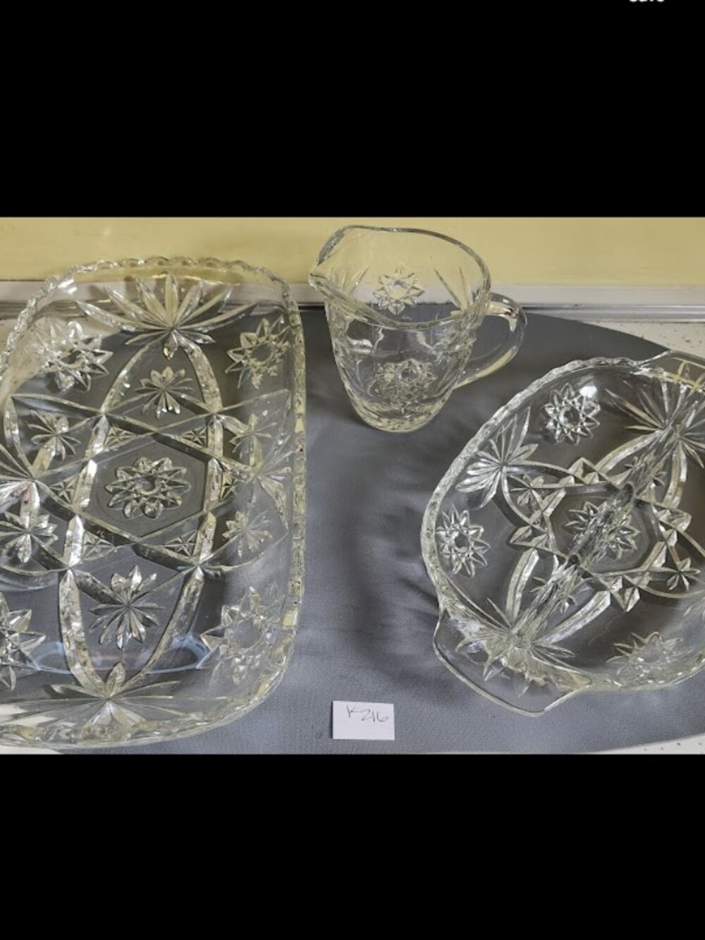 Set of 3 Vintage Anchor Hocking Star of David Glass Pieces